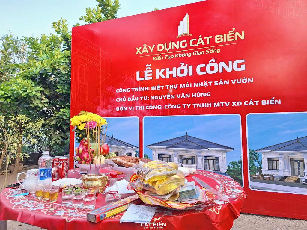 khởi công xây dựng biệt thự mái nhật sân vườn trọn gói tại rạch giá
